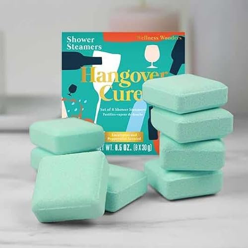 Gift Republic Hangover Cure Shower Steamers Eucalyptus and Peppermint Scented Pack of 8 Shower Bombs