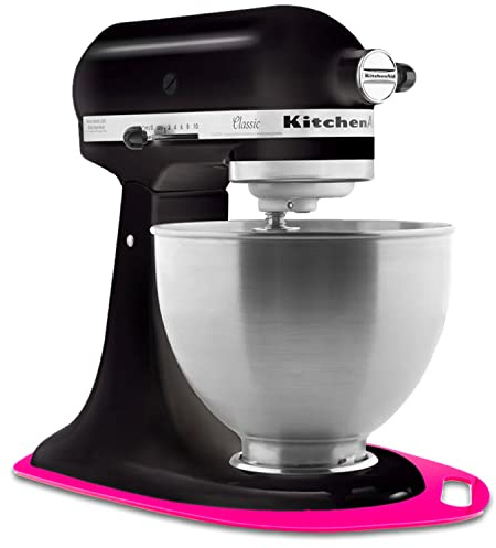 Acryl Gleitbrett mit Griff | pink | 38x22cm für KitchenAid Classic | Artisan | hochwertige Teflongleiter für müheloses Verschieben und Gummifüße für einen festen Stand | Made in Germany