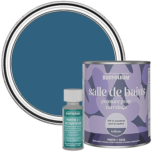 Rust-Oleum Blue Water-Resistant Bathroom Tile Paint in Gloss Finish - Cobalt 750ml