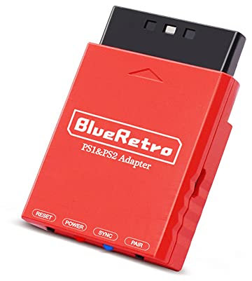 Adaptateur pour manettes de jeu sans fil BlueRetro pour PS1 PS2 Console à pour PS4 PS5 Switch Contrôleur de jeu (rouge)