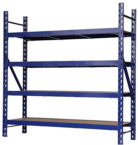 Primaster Schwerlastregal, Metallregal, Werkstattregal 200x200x60 cm 3200 kg Steckregal