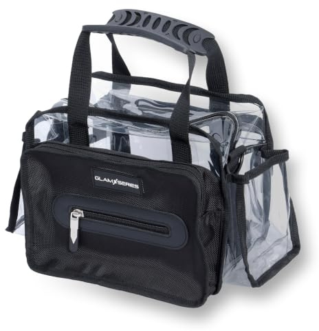 GlamSeries GlamSetter M Kosmetiktasche 230 x 120 x 180 mm, transparenter Make up Organizer mit flexiblen Trageoptionen