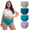 INNERSY High Waisted Knickers for Women Plus Size Pants Underwear Ladies Full Briefs Multipack 4 (30-32, Blue/Grey/Green/Lilac)