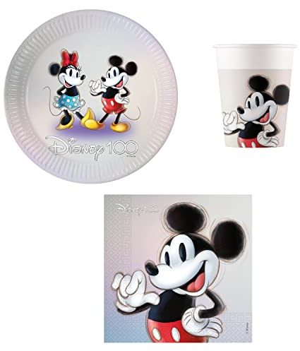 Procos DY10273860 - Disney Party Set Small, assiettes, serviettes et gobelets, décoration de table, décoration d'anniversaire
