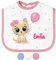 Babylätzchen mit Namen für Mädchen & Jungen – Lätzchen für Baby & Kleinkind personalisiert - mit Klettverschluss – Spucktuch Latz Kinderlätzchen - Geschenk für Kleinkinder (Katze, Schleife, Rosa)