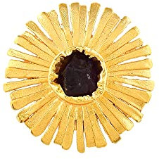 DeKulture Handmade Aquamarine Ring Brass Flash Gold Plating Floral increase positive energy Ideal for Anniversary, Engagement, Function & Parties