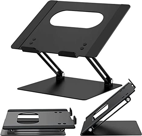 Foldable Laptop Stand - Angle Adjustable Ergonomic Portable Laptop Holder | Foldable Computer Stand, Non-Slip Laptop Riser, Compatible with 10-14 Inch Tablets