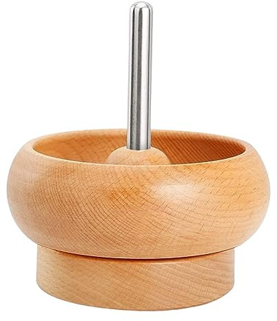SPEPROECO Wooden Bead Spinner Beading Kits with Hooks,DIY Making Bead Spinner Bowl with Threading Tool and Needles,Gem Workshop Bead Loader Bead Spinner Bowl for Craft DIY Jewelry Making