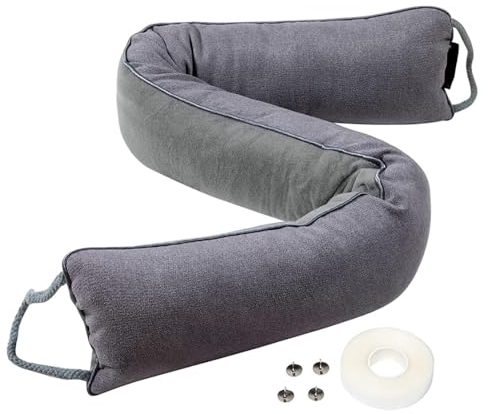 Zugluftstopper,Zugluftstopper Für Türen,Zugluftstopper Fenster,90cm Schwer Türschlange Windstopper - Waschbar -Tür Schutz vor Lärm -Robust Zugluftstopper Für Türen und Fenster - Grau