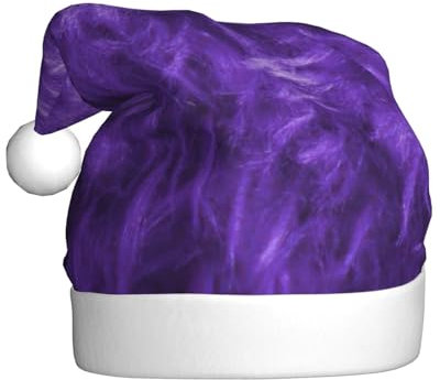 StOlmx Weihnachtsmütze Weihnachtsmütze für Erwachsene Deluxe Plüsch Nikolausmütze mit breiter für Weihnachtsmann Kostüm lila
