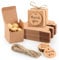 50 Stück Kraftpapier Tüten Hochzeit Gastgeschenk Katonage Box Geschenkboxen Geschenkverpackung 5X5X5cm mit Juteschnur und Karten für Süßigkeiten, Nuss, Konfetti, Kreatives Heimwerken - Dankeskarte