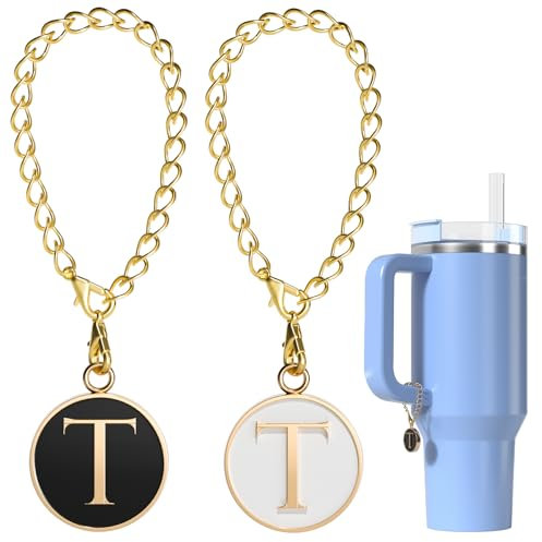 Stanley Cup Personalized Name ID Charm, 2PCS Initial Letter Handle Charm For Tumbler Cup
