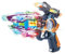 SK MISS Spielzeug Pistole Kinder, Elektrische Fidget Toy Gun mit Blinkenden Lichtern und Knallenden Soundeffekten, Adhs Spielzeug Pistolen Blaster Fuer Kinder, Light Up Toys