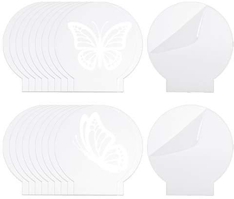 PATIKIL 20pcs 5X4,7 Acrylique Feuille Clair Pure Moulé pour LED Lumière Base, 2mm/0.08 Épais Rond Transparent Panneau Tableau avec Film pour Table DIY Affichage Projet