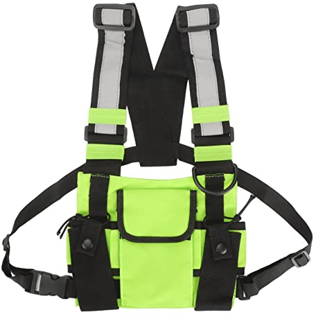 Tangxi Universelle Funk Brustgurttasche, Verstellbare Funkgurt Brusttaschen Packweste für Funkgeräte, Verbesserter Empfang, Verstellbare Schultergurte, Geeignet für Polizei, Baustellen