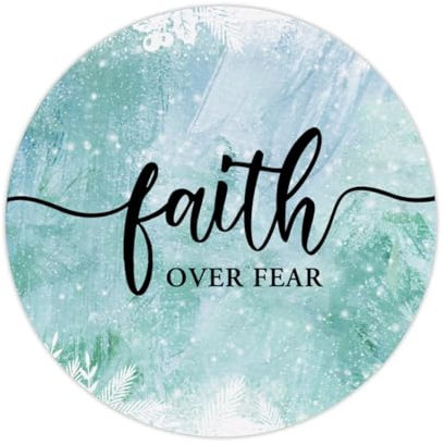Zyadsinoudor Aufkleber Faith Over Fear, inspirierende Bibelschrift, Laptop-Aufkleber, langlebig, Vinyl-Aufkleber für Gepäck, Skateboard, Notebook, Geschenk, Handybecher, 10,2 cm, 50 Stück