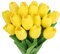N&T NIETING Artificial Tulips Flowers, 12Pcs Fake Tulip Real Touch Latex Faux Tulips Flowers Bouquet for Wedding Floral Arrangements, Mother's Day, Easter, Home Decoration(Yellow)