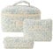 Ensemble de Trousse de Toilette de Voyage 3 pcs pour Femmes, Trousse à Cosmétiques Matelassée à Fermeture éclair, Sac de Rangement Cosmétiques Pratique (Orchidée sur Fond Blanc)