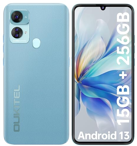 OUKITEL C33 Telefonos Moviles Libres - 15GB+256GB/2TB Movil Android 13 Celular Cámaras 50MP+5MP Pantalla HD 6.8 Pulgadas Batería 5150mAh Smartphone 4G Dual SIM/Face ID/Desbloqueo por Huella/GPS/OTG
