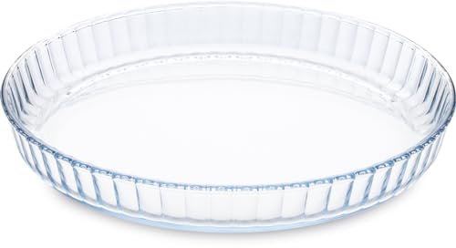 Guardini, Moule à tarte, en verre borosilicaté, résistant aux chocs thermiques, Ø 27 cm - 1,6 L, transparent/bleu