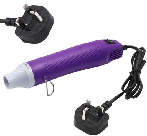 TOPIND Mini Heat Gun Electric 300W 220V 50HZ Portable Hot Air Gun for DIY Craft Embossing, Shrink Wrapping PVC, Drying Paint, Clay, Rubber Stamp, Multi Function Hand-Hold Heat Tools (Purple)