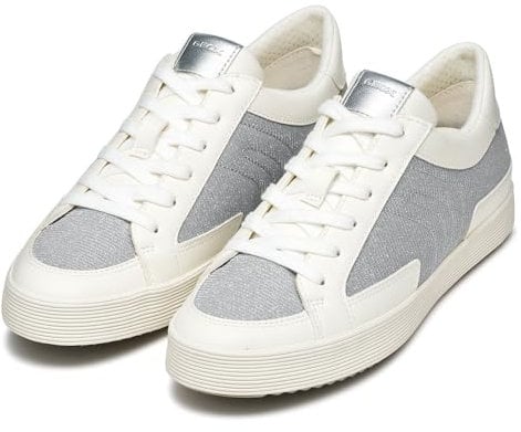 Geox Femme D BLOMIEE B Basket, Silver/Optic White, 37 EU
