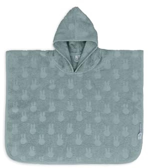 Jollein Badeponcho Kinder 1-4 Jahre - Miffy Jacquard, Sea Green - 100% Baumwolle - Frottee - OEKO-TEX-Zertifiziert - Mit Kapuze - Badeponcho für Mädchen und Jungen