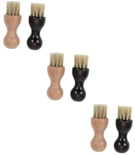 DEARMAMY 6 STK Schweinehaar Polierbürste Für Schuhe Sneaker-Pinsel Tragbarer Teppichreiniger Tragbare Bürstenreinigungsbürste Schuhbürste Schuh Zum Polieren Stiefelbürstenreiniger Bambus