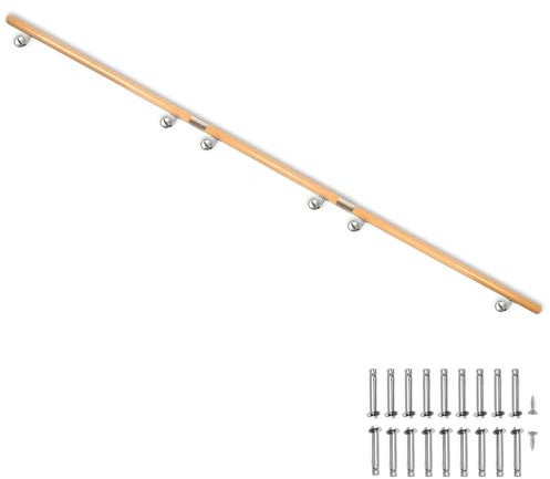 Buche Holz Handlauf Treppengeländer Geländer für Treppe Treppe Wandhandlauf Wand Treppe seitliche Montage Auswahl Länge 80-500 cm V2Aox, Länge:500 cm