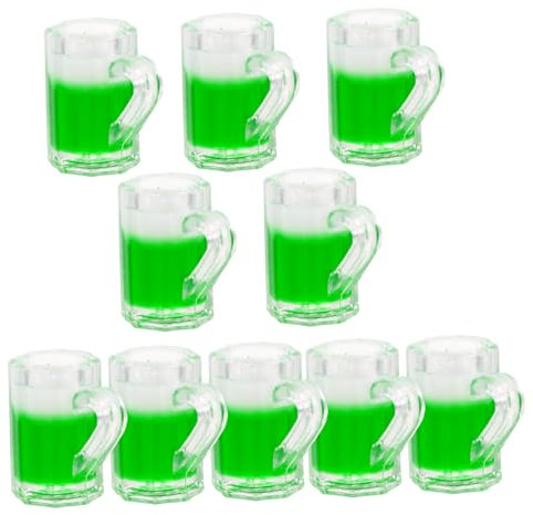 JOINPAYA 10stücke Teiliges Mini Bierkrug Modell Realistische Deko Für Puppenhaus Grüner Bierbecher Für Miniatur-szenen Und Kreative Bastelprojekte
