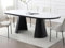 Vente-unique-Esstisch ausziehbar - 6 bis 10 Personen - MDF & Metall - Marmor-Optik Weiß & Schwarz - KORIZEA