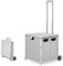 Einkaufstrolley Klappbar, Einkaufskorb mit Deckel 45L Kapazität, Alu Teleskopgriff, Faltbar Shopping Trolley Einkaufswagen, Einkaufskorb Kunststoff mit stabile Rädern, Klappbox Transport Trolley Grau