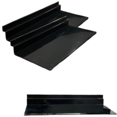 My Shopfittings Acrylic Slatwall Shelves | Acrylic Shelf with Lip | 4 x 10 Hanging Slatwall Accessories Retail Wall Panel Accessories | Clear, Black & White Display Shelf Options (10, Black)