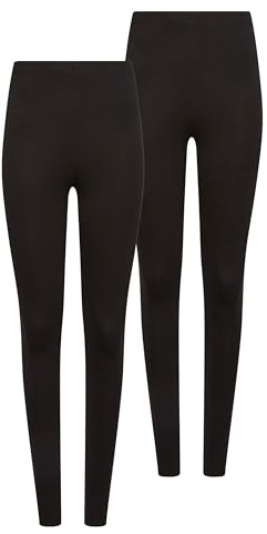 M&Co 2 Pack Stretch Cotton Leggings - Women's Black