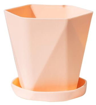 Maceta de resina para el hogar, balcón, grande, espesa, para terraza y jardín, plástico, 40 cm de diámetro (rosa, talla única)