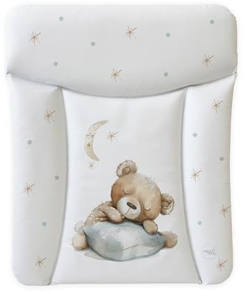 Ceba Baby® Fasciatoio Materassino - Fasciatoio neonato morbido - Cuscino Fasciatoio Lavabile per bambine e bambini - certificato Öko-Tex - impermeabile - 70x50 cm - Orso assonnato