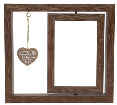 NOENNULL Pet Memorial Geschenke für Hunde - Rotierender Bilderrahmen für 9x14 cm Fotos, Hunde- und Katzenliebhaber -Erinnerung Beileidsgeschenke für Haustierbesitzer