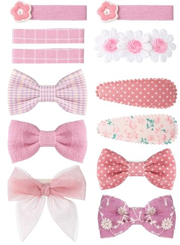Ptwola 12 Stück Mädchen Haarspangen Rutschfeste Süße Blumenmuster Haarschleifen Haarschmuck Kinder Haarstyling Accessoires