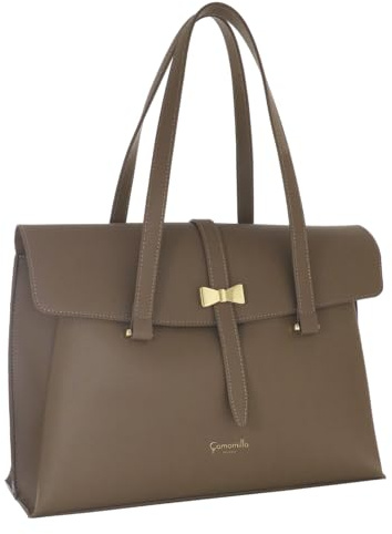 Camomilla Milano Borsa porta Pc Donna, Borsa a Spalla, Collezione Nice Office, Colore Taupe