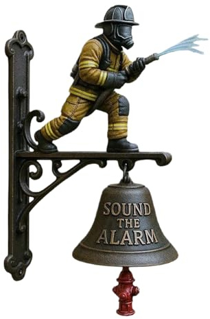Türglocke - antike Wandglocke aus Gusseisen, dekorative Bauernhofklingel | Türglocke für Veranda, Garten, Hofeingang, Vordertor Ornament m