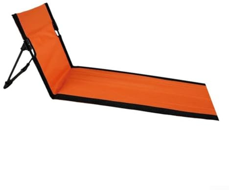 Jotekonoby Mobiler faltbarer Campingstuhl mit Rückenlehne, federleicht, Strand-Bodensitz für Outdoor, Picknick, Wandern, Oxford-Gewebe, Aluminium, Orange