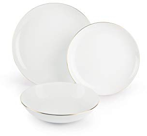 Merry Christmas Vajilla 18 Piezas Blanco/Dorado