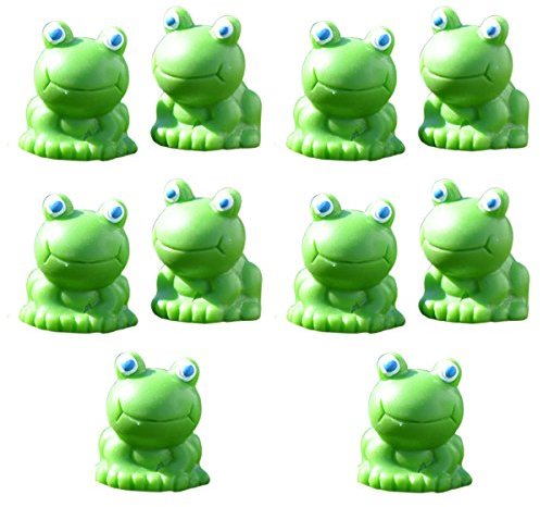 WINOMO Mini Tier Figuren Miniatur Frosch Garten Blumentopf Micro Landschaft DIY Ornamente Harz 10 Stücke