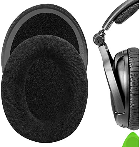 Geekria Comfort Velour Replacement Ear Pads for Sennheiser PXC350, HD380, PC350, PC350 SE, PXE350, HME95, HMEC250, HD380 PRO Headphones Ear Cushions, Headset Earpads, Ear Cups Repair Parts (Black)
