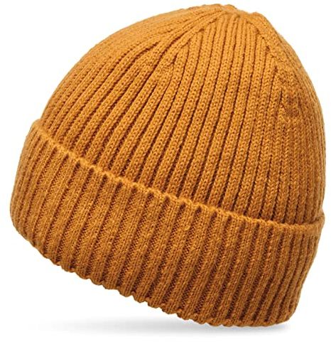 Caspar MU211 klassische Unisex Beanie Mütze Fischermütze, Farbe:curry, Größe:Einheitlich