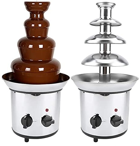 Fontaine à Chocolat en Acier Inoxydable, Fontaine à Chocolat Chaud et Liquide à 4 Étages pour Brunch, Fêtes, Noël, l'anniversaire des Enfants, 2000W