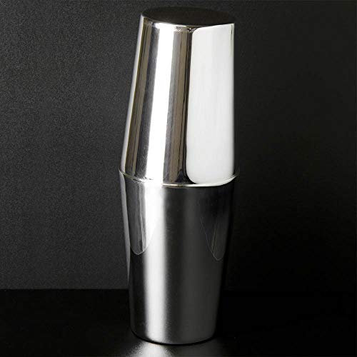 Urban Bar Large Tin-on-Tin Cocktail Shaker in Gift Box Classico, Silver Plated 1.5 Pint Model No UB4424
