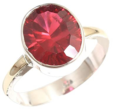 Rubin 925 Sterling Silber Ringe für Frauen, rote Brautjungfernringe, ovale Edelsteinringe, stapelbare Ringe, Lünette Set handgefertigte Ringe Muttertagsgeschenk