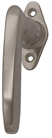 Antik Fenstergriff | Fensterolive klassisch historisch | Messing vernickelt, matt gebürstet, ModellSpandau NM - handgefertigt nach historischen Vorbild