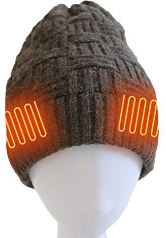 Stecto Beheizbare Mütze, Beheizte Mütze mit Akku, Elektrisch Beheizte Strickmützen mit 3 Heizstufen Warmer Beheizte Mütze Heizhut für Outdoor Sportarten Radfahren, Unisex